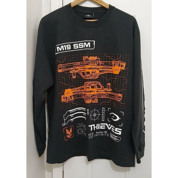 100 thieves mens large longsleeve graphic print m19 ssm tshirt black orange - Picture 3 of 7
